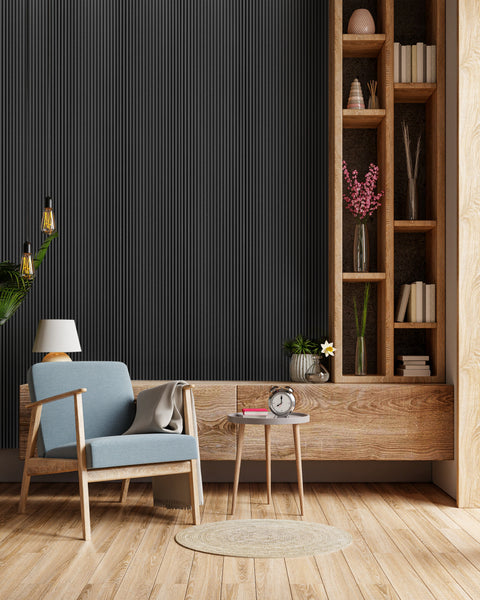 Black Oak Acoustic Panel 2800x600 Thin Slatt – Flex Acoustics By PSC