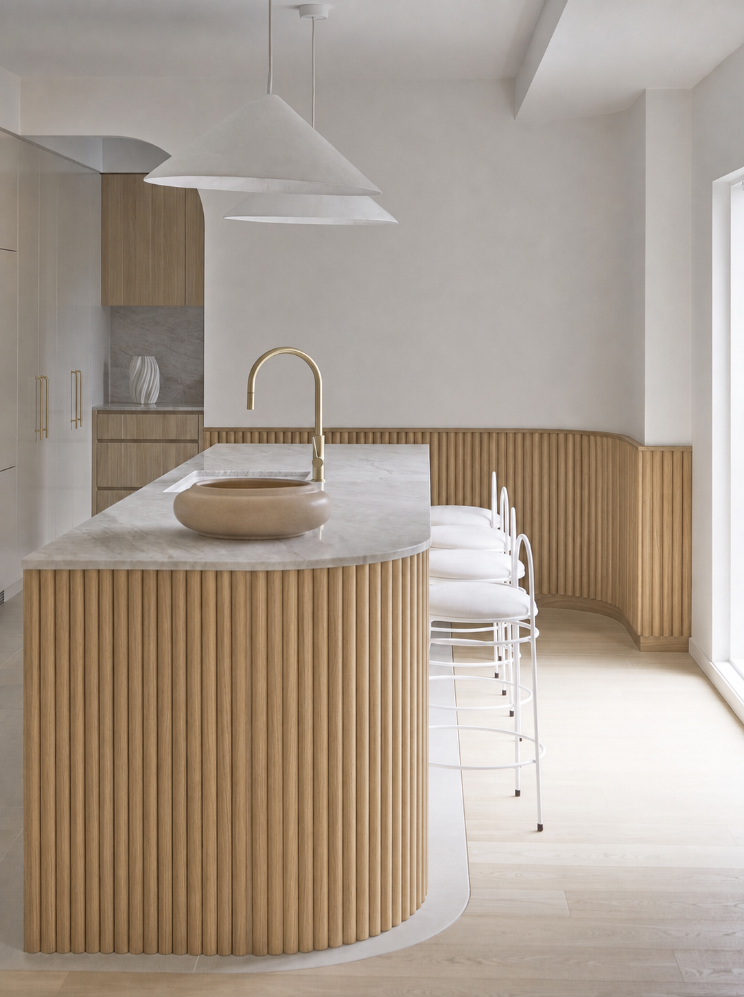 Flex Round Oak Panel 2700x600